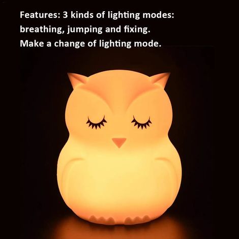 ZOLGINAH Grande taille Hibou Veilleuse Enfants, Veilleuse de Bébé, Lampe de Chevet, Lampe de Table, Chambre Lampe, 9 Couleurs Rechargeable LED Veilleuse (Télécommande + Tactile Dimm) - Grande Hibou (1/5)