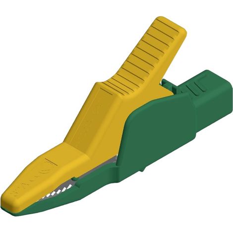 Hirschmann Test & Measurement AK 2 B 2540 I ge/gn Pince crocodile de sécurité enfichable 4 mm CAT II 1000 V jaune (1/2)