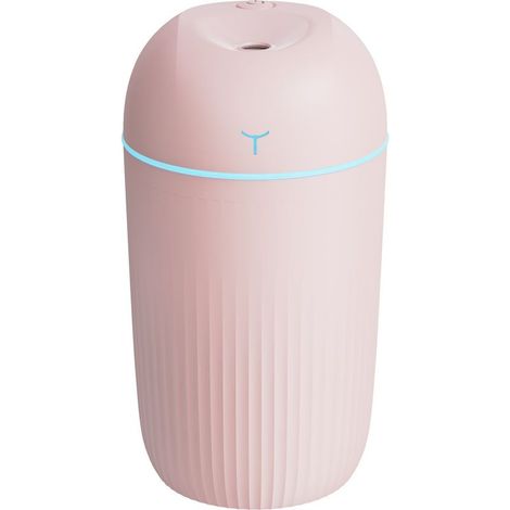 Humidificateur USB portable compact pour maison, bureau ou chambre – Diffuseur d’air silencieux avec réservoir de 420 ml, nébulisation fine et rechargeable – Rose