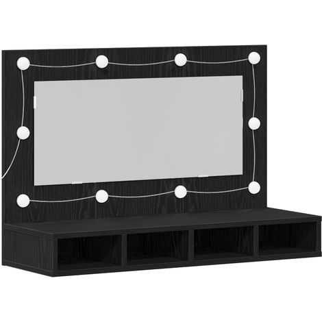 Armoire Miroir Chêne noir 90 x 31,5 x 62 cm Bois d'ingénierie
