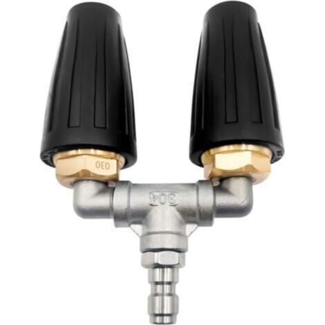 Double buse turbo pour nettoyeur haute pression 4000 psi, embouts de buse de nettoyeur haute pression rotatifs à 360° avec connecteur rapide de 6,35 mm, buse turbo double orifice 3.0, embouts de buse