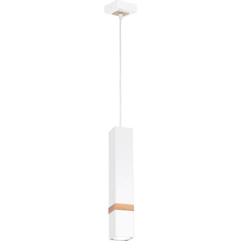 LAMPE SUSPENDUE VIDAR 1 GU10 EN BOIS BLANC MILAGRO MLP5408 (1/5)