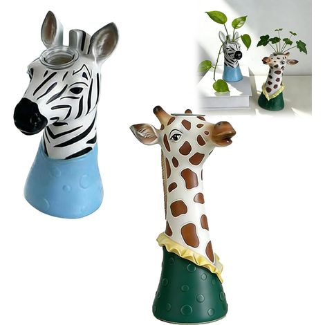Deux vases en résine en forme d'animaux – des vases de décoration intérieure modernes, adaptés aux tables, aux jardins et à la décoration intérieure. (1/5)