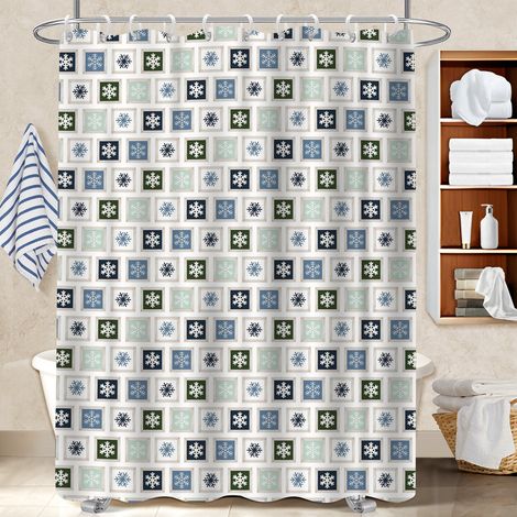Voile de douche polyester 180x180 séchage rapide bâche de douche pour un coin douche ressourçant (1/5)