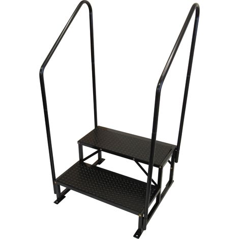 Portable Staging Stairs Portacabin Steps 2 Step (Non Slip Bolt Down Outdoor Modular Building Entry) (1/5)