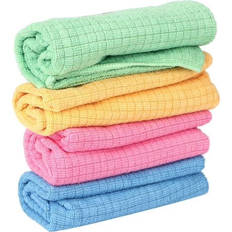 Lot de 4 torchons en microfibre 4P, absorbants, antiadhésifs et résistants aux graisses, pour le nettoyage de la cuisine, 30 x 40 cm. (1/5)