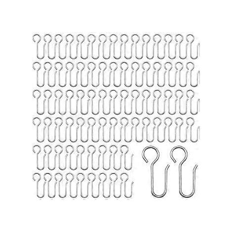Gardinenhaken - Vorhangringe-Set - 80 Metallhaken - 40 x 13 mm - Für Gardinen, Türgardinen, Duschvorhänge usw.