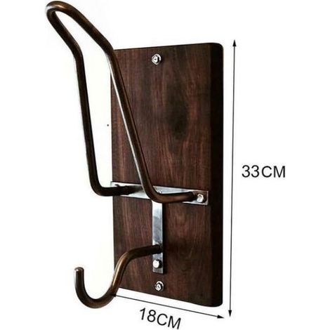 Porte-casque de moto, étagère murale, présentoir en bois, support multifonctionnel, crochet de cintre de veste de manteau, décor de salon,Helmet holder (1/5)