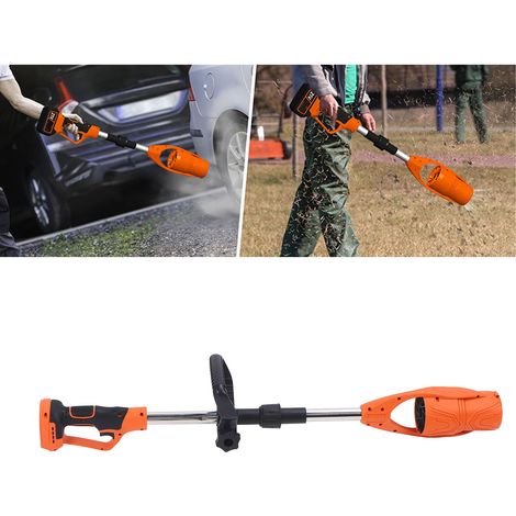 Souffleur de feuilles sans fil orange, batterie au lithium 21 V, sans fil, pliable, souffleur haute puissance, puissant ventilateur pour souffler la neige et la poussière. (1/5)
