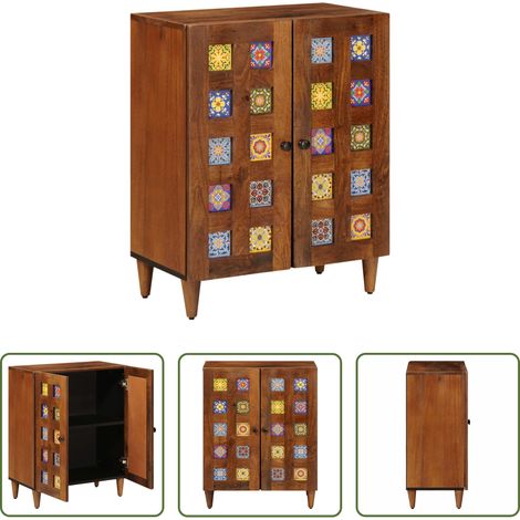 vidaXL Buffet bois - Buffet Noyer 60 x 33 x 75 cm Bois de mangue massif (1/5)