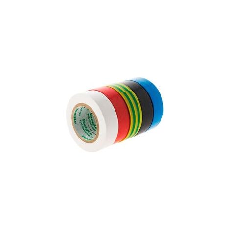PVC-Isolierbänder der Marke Yongle in den Farben Weiß, Rot, Schwarz, Blau und Grün-Gelb – geeignet für elektrische Isolierung, Schutz und Reparatur, 16 mm x 10 m (1/2)