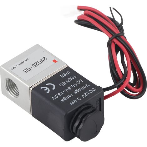 Électrovanne 2 positions 2 voies en alliage d'aluminium normalement fermée, G1/4 po 2V025‑08DC12V (1/5)