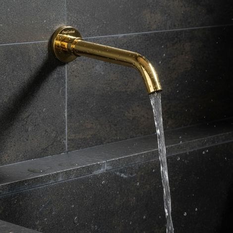 Sortie PaulGurkes en or pour robinetterie de lavabo ronde 28 cm entrée de baignoire (1/4)