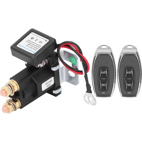 Relais de commande à distance, bobine en laiton, étanche, anti-fuite, sans fil, avec 2 télécommandes, 12 V, 500 A (1/5)