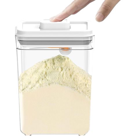 Scatola di conservazione sigillata, dispenser per latte in polvere con misurino, contenitore da 2,3 litri, contenitore per alimenti a scomparsa (1/5)