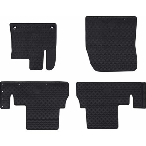 Car Mat 4 pcs Black Rubber vidaXL