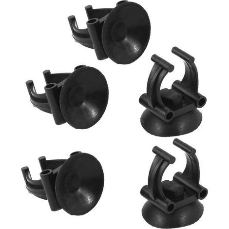 Trade Shop - Copa De Succión Negra 8 Piezas Clip 3 Cm Tubo Eden6433 Aquarium Soporte De Ventosa Bomba -
