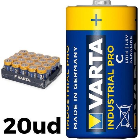 Confezione da 20 batterie Varta industrial pro c - lr14 ø26,2x50mm