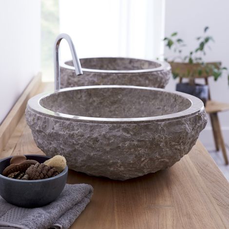 Vasque couleur gris en marbre Scrula Grey (1/4)
