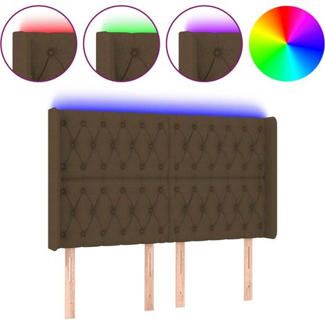 Maison Exclusive - Testiera a LED MarroneScuro147x16x118/128cm inTessuto