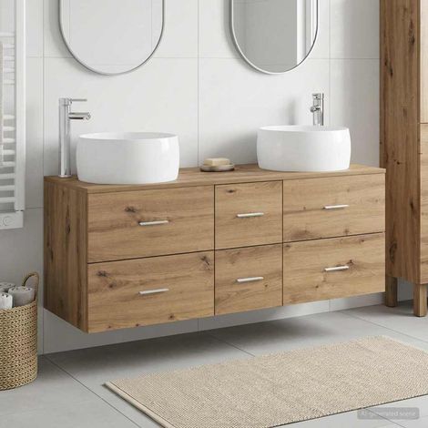 vidaXL Bathroom Furniture Set 3 pcs Artisan Oak 49.5 x 44.5 x 66 cm (1/5)