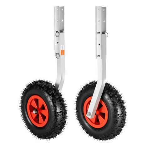 Ruedas de Lanzamiento de Barco de 304,8 mm, Carga máxima 226,8kg, Ruedas de Botadura de Acero Inoxidable con 2 Neumáticos de Goma y Pasadores para Transporte, Barco Inflable hasta 4m de Longitud (1/5)