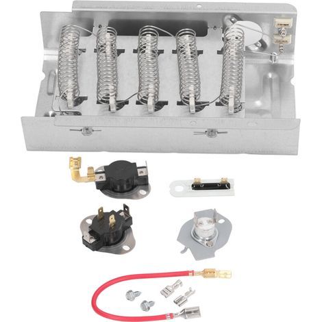 Kit de pièces détachées pour sèche-linge – thermostat + fusible thermique + résistance chauffante – compatible tous modèles (1/5)