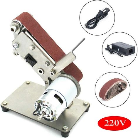 Mini ponceuse à bande électrique Machine à polir DIY Machine à poncer avec moteur à broche 795 24 V 600 m/min (1/5)