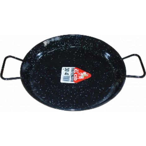 FPLUS paellera esmalt.15cms.mini , La paellera de acero esmaltada está fabricada en acero recubierto con un esmalte moteado blanco y negro, por lo que la oxidación no será un probl