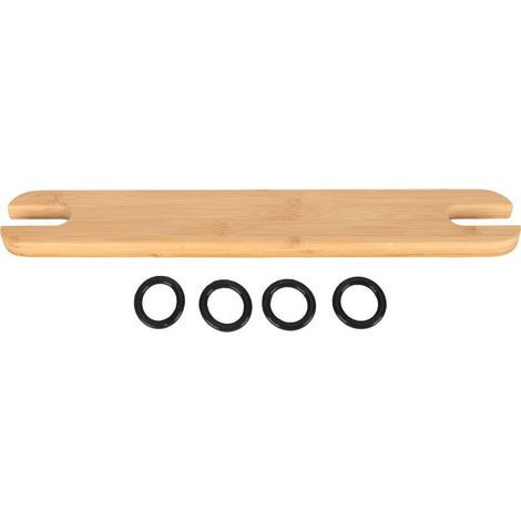Repose-pieds antidérapant réglable en hauteur pour chaise haute, avec pédale en bambou et accessoires en bois. (1/5)