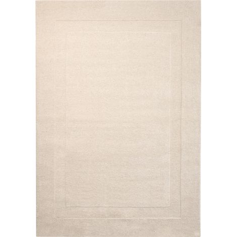 Alfombra decorativa de lana rectangular tejida a mano 200 x 300 cm blanco crema Kargil