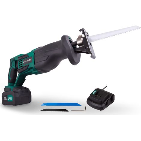 VONROC Sierra de sable VPower 20V – Incl. batería de 4,0Ah, cargador rápido, hojas de sierra y bolsa de almacenamiento (1/5)