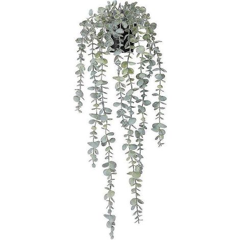 Kaelt - 1 plante suspendue artificielle en eucalyptus - Plante décorative murale en pot pour la décoration de la maison et de la chambre - Touche de verdure réaliste (1/5)