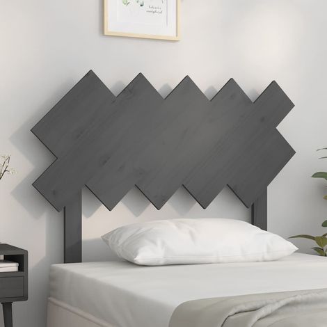 vidaXL Cabecero de cama madera maciza de pino gris 104x3x80,5 cm (1/5)