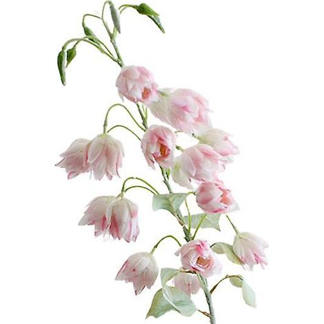 Fleur 1 branche en soie artificielle réaliste, conservation fraîche, résistante aux intempéries, composition florale, fausse campanulerose clair (1/5)