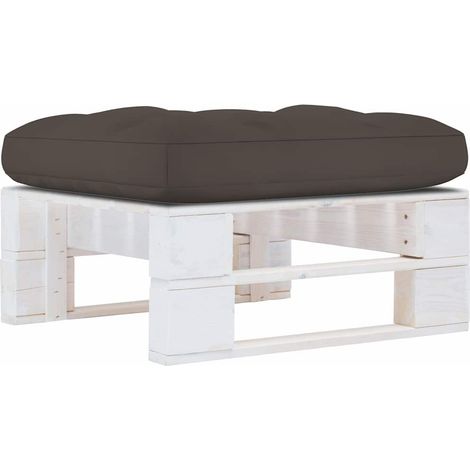 vidaXL Pouf palette de jardin Bois de pin imprégné de blanc (1/5)
