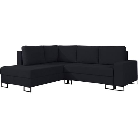 Selsey Larelle – Ecksofa mit Schlaffunktion & Bettkasten, Chenille, Ottomane links, Graphit