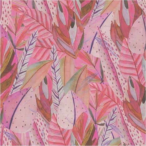 AS Creation Anna D'Andrea Pink Leaves Vinyl Wallpaper Paste The Wall Washable