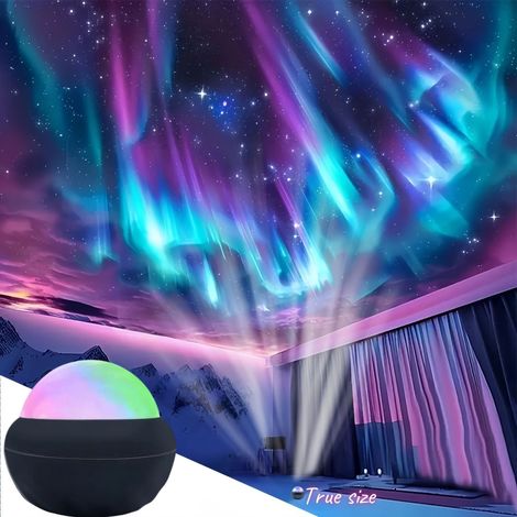 Projecteur de ciel étoilé LED -- Mini veilleuse d'ambiance aurore boréale -- Veilleuse -- Avec télécommande (1/4)