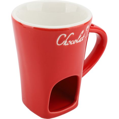 Mug fondu chocolat chaud en céramique réchaud beurre petit plat melting chocolat avec fourchette cuisine 4in 4.7in 360g (1/5)