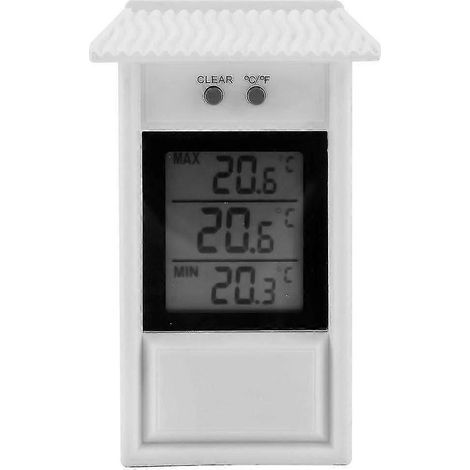 Innen-/Außenthermometer, wasserdichter, drahtloser digitaler Temperaturmonitor (weiß) (1/5)