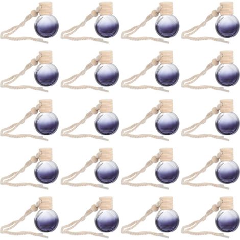 Pack of 20 Glass Perfume Bottle Pendants for Car Interior Decoration Hanging Essential Oil Diffuser Portable 1.97 x 1.38 x 0.79 inches (1/5)