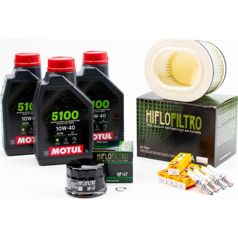 Kit Révision Filtres Bougies pour YAMAHA FZS 600 Fazer de 1998 à 2003 - MOTUL 5100 10W40 3L