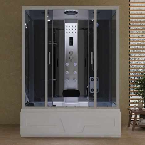 Cabine de douche hydromassante 85 x 160 cm h 215 cm avec hammam Ischia (1/4)