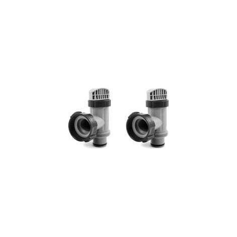 Lot de 2 accessoires de piscine - Valves à piston pour piscine Intex - Vanne d'arrêt - 28635EG 28633EG et tuyau de piscine - Pièces de rechange pour (1/5)
