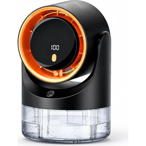 Ventilateur d'atomiseur rechargeable USB portable, grand réservoir d'eau de 450 ML, 100 vitesses, minuterie 3 / 6 / 9 heures, humidificateur compact, ventilateur de brouillard froid pour Bureau à domi (1/5)