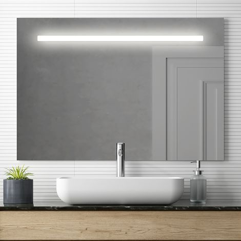 Miroir éclairage LED de salle de bain STAM avec interrupteur tactile - 100x80cm (1/3)