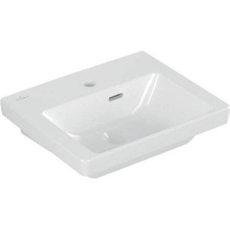 Lavabo del baño V&B Subway 3.0 450x370 mm Fregadero con desbordamiento con agujero para grifos blancos (1/4)