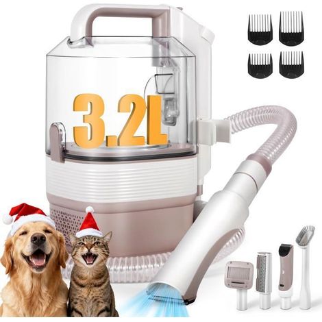 Brosse pour Chiens et Chats Toilettage Peigne pour Chien et Chat avec Poils Longs et Courts-Rose (1/4)