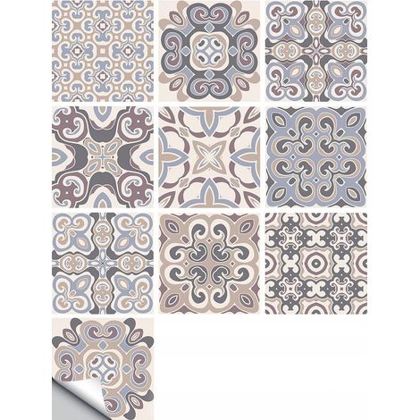 Juego de 10 paneles autoadhesivos de PVC con diseño de patchwork, papel pintado de 20x20cm zm-06-037 (1/5)